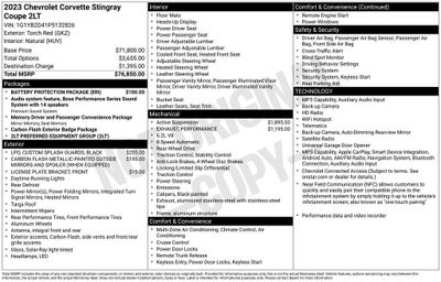 2023 Chevrolet Corvette Stingray 2LT