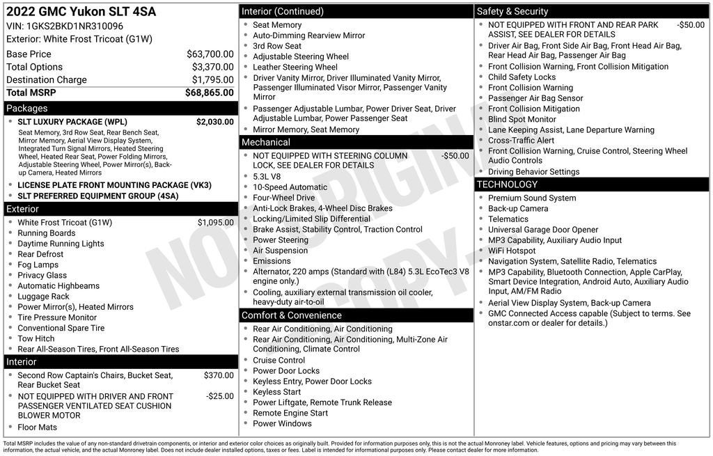 2022 GMC Yukon SLT
