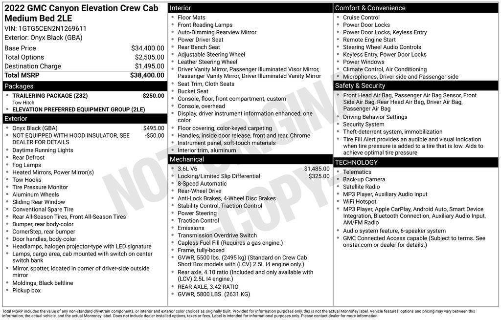 2022 GMC Canyon 2WD Elevation