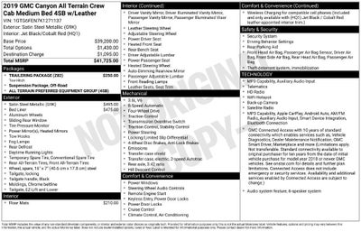 2019 GMC Canyon 4WD All Terrain w/Leather