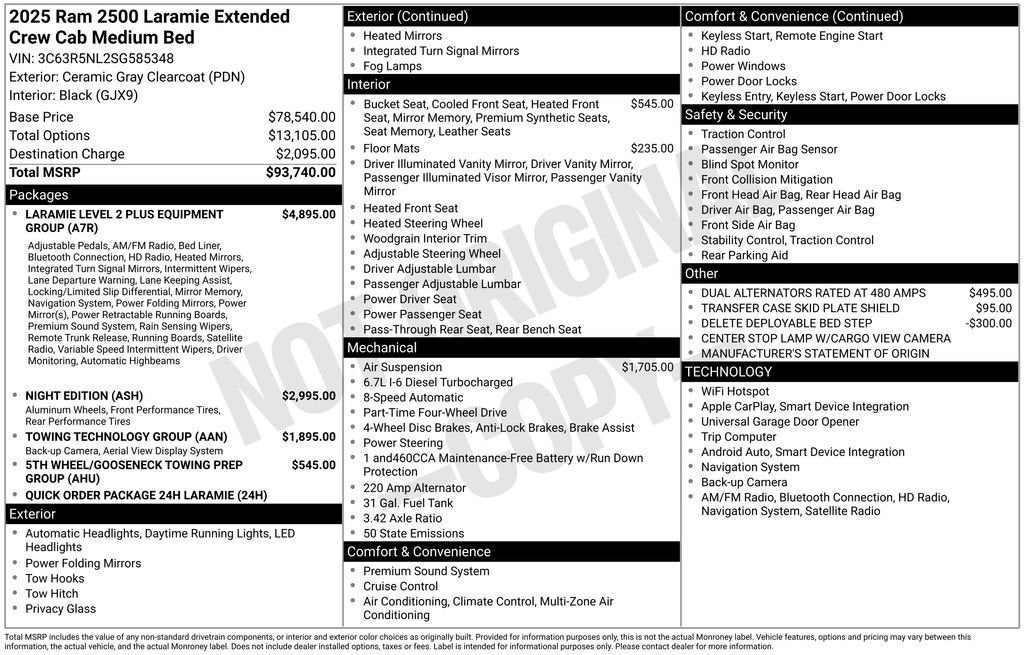 2025 RAM 2500 Laramie Mega Cab 4x4 6'4" Box
