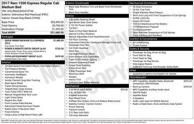 2017 RAM 1500 Express Regular Cab 4x2 6'4" Box