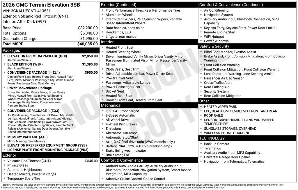 2026 GMC Terrain Elevation