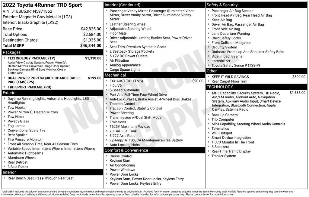 2022 Toyota 4Runner TRD Sport