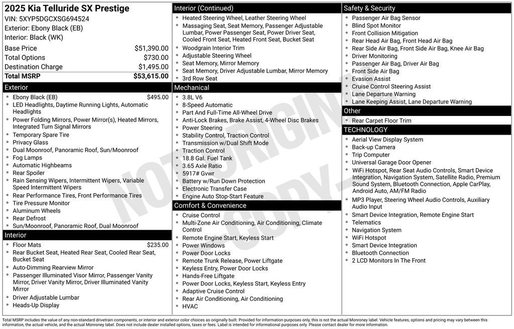 2025 Kia Telluride SX-Prestige